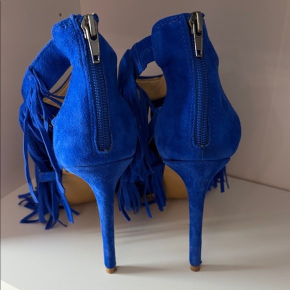 Steve Madden Royal Blue Fringe Heels - Picture 4 of 12